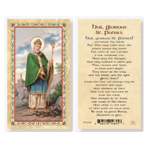 St. Patrick - Hail Glorious Saint Gold-Stamped Laminated Prayer Card (pack of 25)