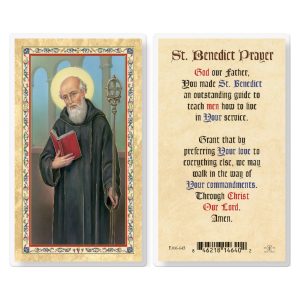 St. Benedict - God Our Father Gold-Stamped Laminated Prayer Card (pack of 25)