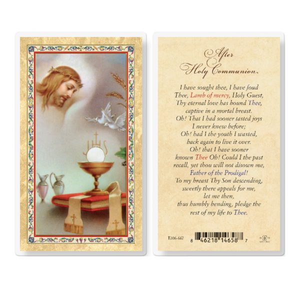 Prayer After Holy Communion Gold-Stamped Laminated Prayer Card (pack of 25)