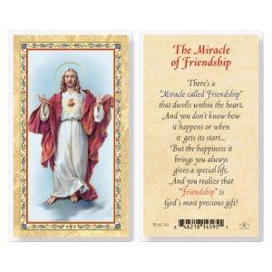 The Miracle of Friendship - SHJ Gold-Stamped Laminated Prayer Card (pack of 25)