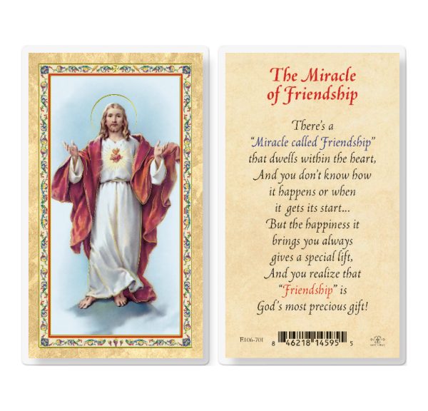 The Miracle of Friendship - SHJ Gold-Stamped Laminated Prayer Card (pack of 25)