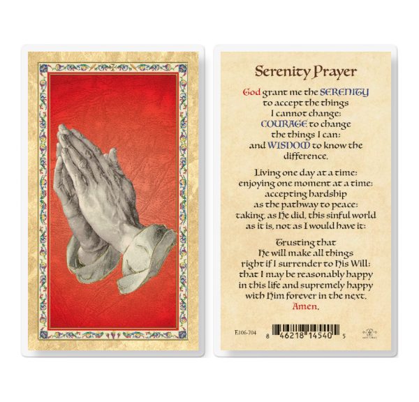 Serenity Prayer - Long Version Gold-Stamped Laminated Prayer Card (pack of 25)