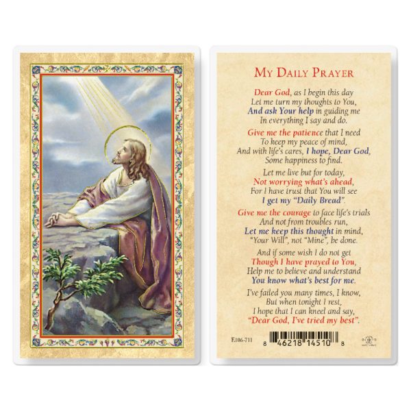 My Daily Prayer - Christ Garden Gold-Stamped Laminated Prayer Card (pack of 25)
