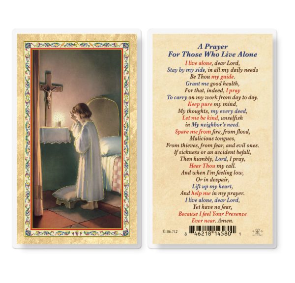 Prayer for Those Who Live Alone Gold-Stamped Laminated Prayer Card (pack of 25)