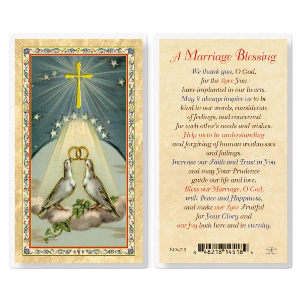Marriage Blessing Gold-Stamped Laminated Prayer Card (pack of 25)