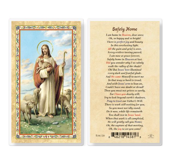 Safely Home - Good Shepherd Gold-Stamped Laminated Prayer Card (pack of 25)