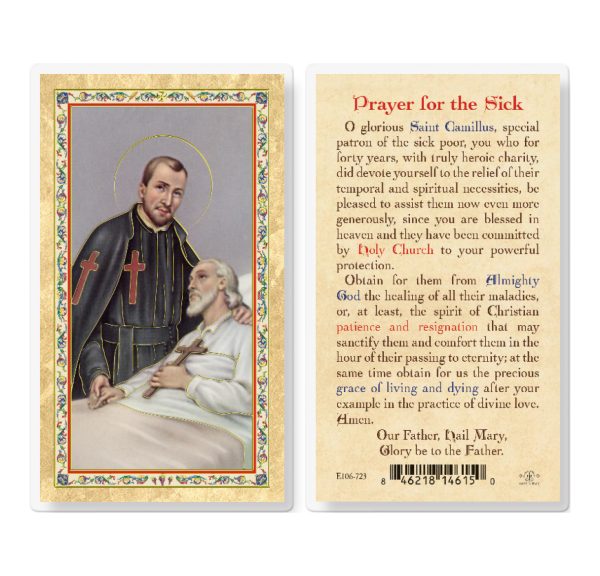 Prayer for the Sick - Christ Gold-Stamped Laminated Prayer Card (pack of 25)