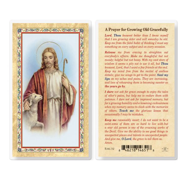 Prayer for the Growing Old With Grace Gold-Stamped Laminated Prayer Card (pack of 25)