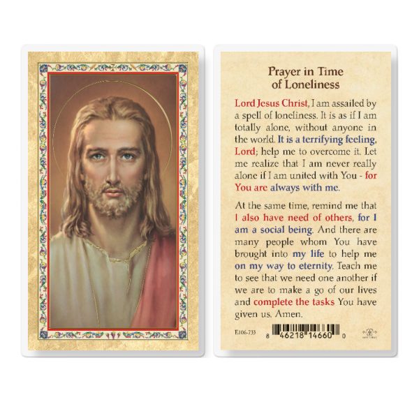 Prayer in Time of Loneliness Gold-Stamped Laminated Prayer Card (pack of 25)