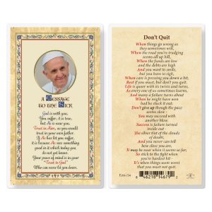 Message to the Sick - Don't Quit Gold-Stamped Laminated Prayer Card (pack of 25)