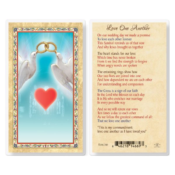 Love One Another - Marriage Gold-Stamped Laminated Prayer Card (pack of 25)