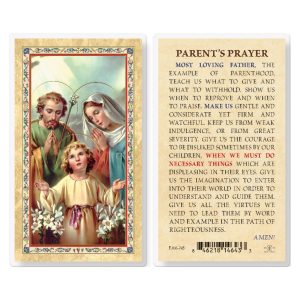 Parents Prayer - Holy Family Gold-Stamped Laminated Prayer Card (pack of 25)