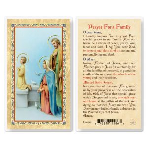 Prayer for a Family Gold-Stamped Laminated Prayer Card (pack of 25)