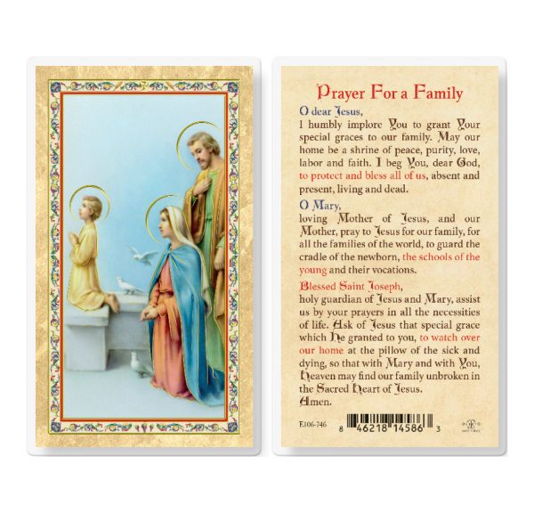 Prayer for a Family Gold-Stamped Laminated Prayer Card (pack of 25)