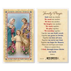God Made us a Family Gold-Stamped Laminated Prayer Card (pack of 25)