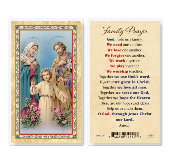 God Made us a Family Gold-Stamped Laminated Prayer Card (pack of 25)
