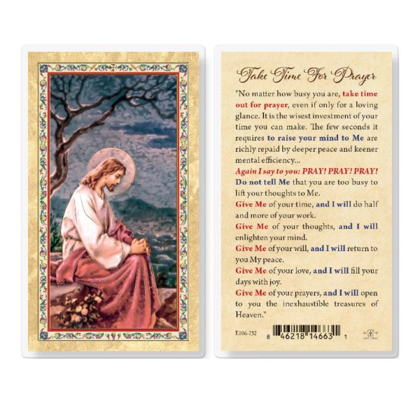 Take Time for Prayer Gold-Stamped Laminated Prayer Card (pack of 25)