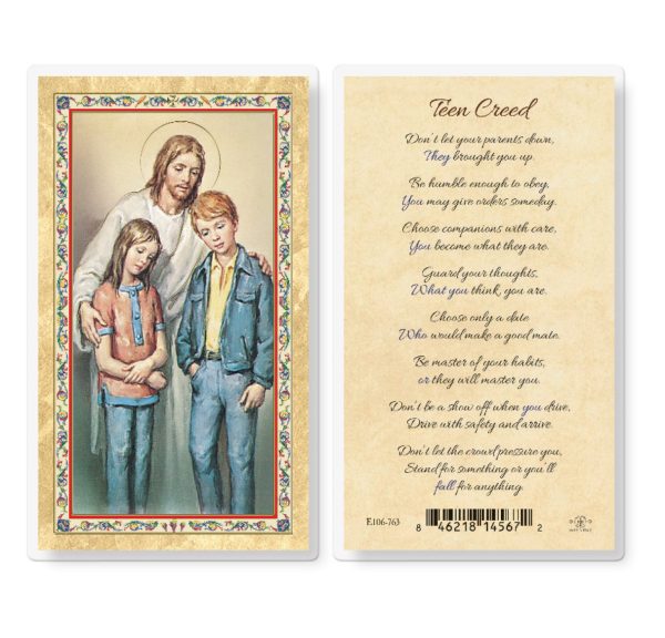 Teen Creed - Christ Comforter Gold-Stamped Laminated Prayer Card (pack of 25)