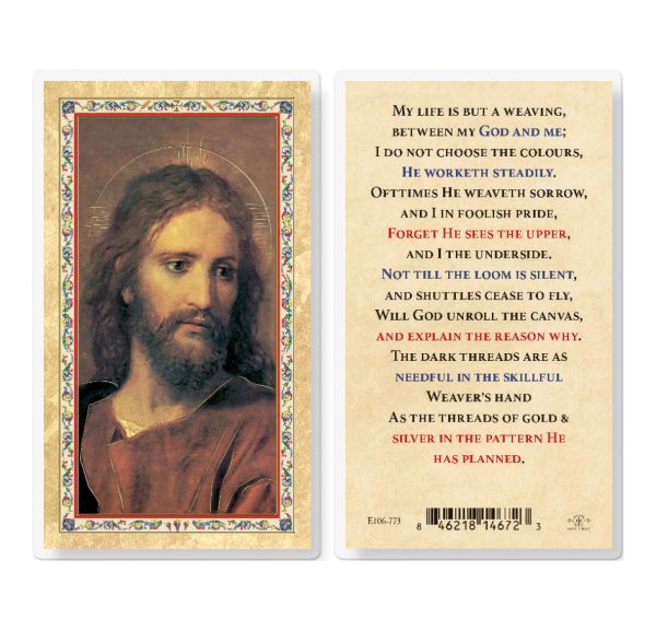 My Life is But a Weaving - HOC Gold-Stamped Laminated Prayer Card (pack of 25)