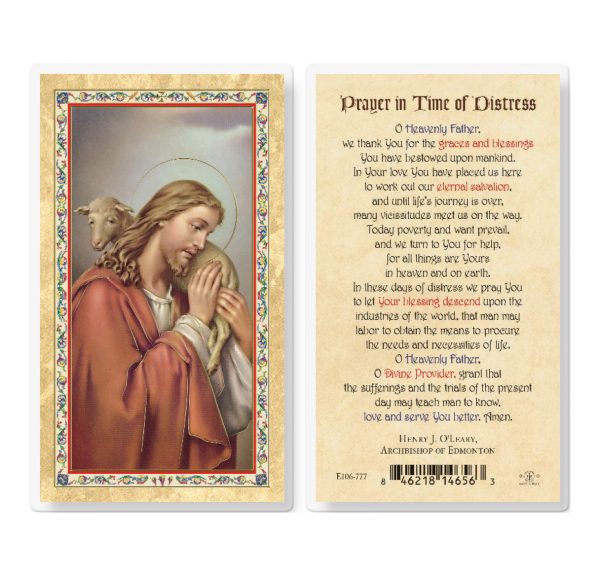Prayer in Time of Distress Gold-Stamped Laminated Prayer Card (pack of 25)