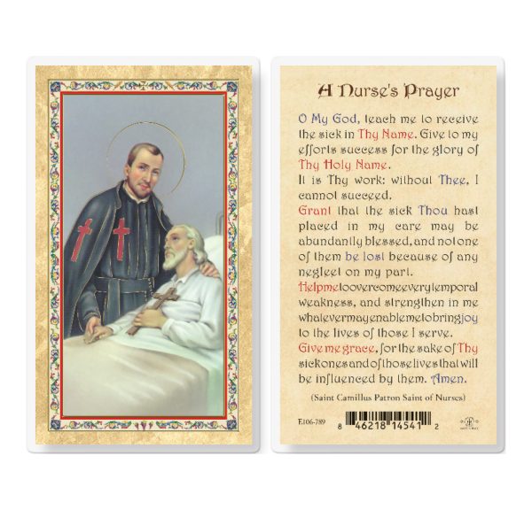 A Nurse's Prayer - Madonna Gold-Stamped Laminated Prayer Card (pack of 25)