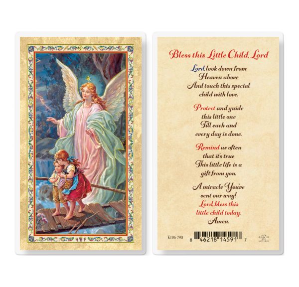 Bless This Little Child Lord Gold-Stamped Laminated Prayer Card (pack of 25)