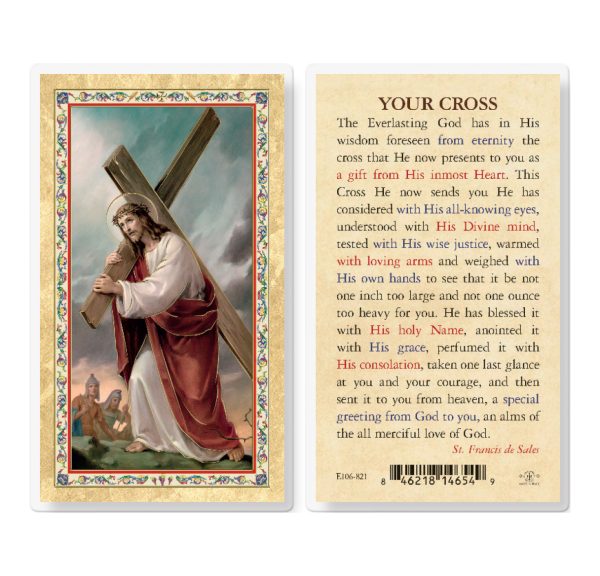 Your Cross - Christ w/ Cross Gold-Stamped Laminated Prayer Card (pack of 25)