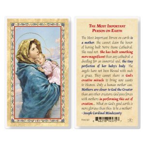 Most Important Person on Earth Gold-Stamped Laminated Prayer Card (pack of 25)