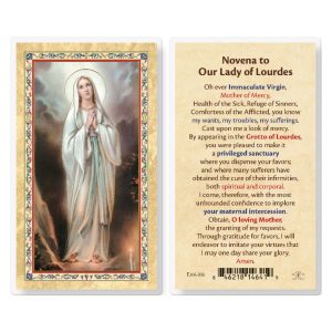 Novena to Our Lady of Lourdes Gold-Stamped Laminated Prayer Card (pack of 25)