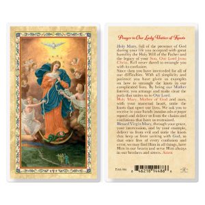 Our Lady, Untier of Knots Gold-Stamped Laminated Prayer Card (pack of 25)