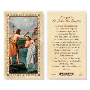 Prayer to St. John the Baptist Gold-Stamped Laminated Prayer Card (pack of 25)