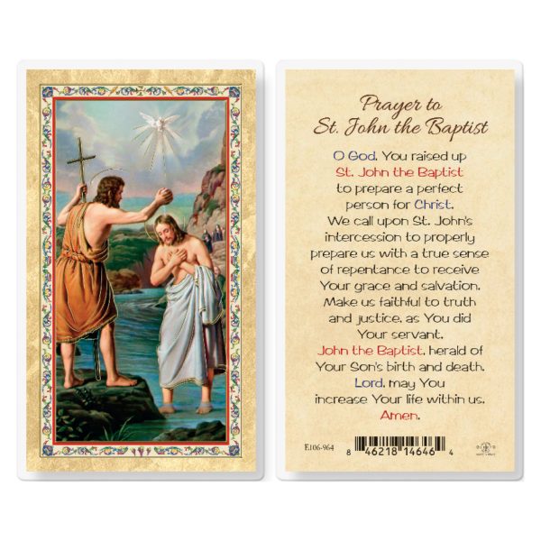 Prayer to St. John the Baptist Gold-Stamped Laminated Prayer Card (pack of 25)