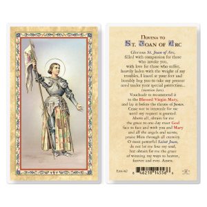 Novena to St. Joan of Arc Gold-Stamped Laminated Prayer Card (pack of 25)