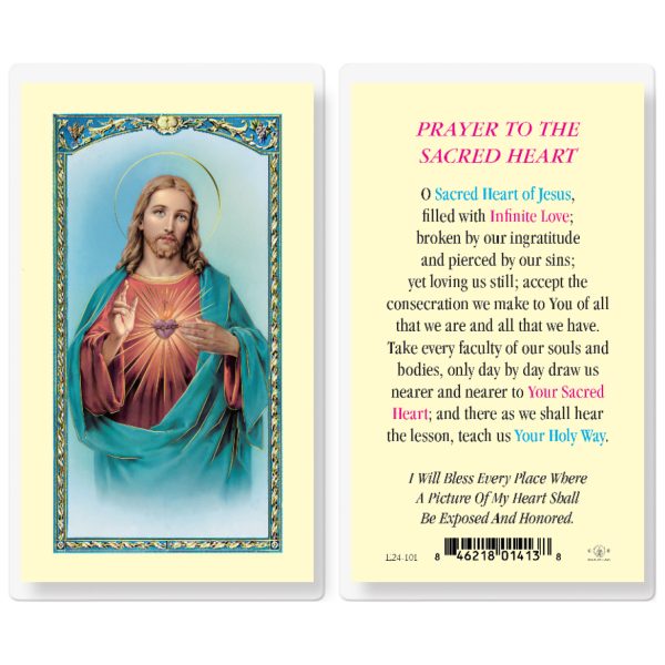 Prayer to the Sacred Heart Laminated Holy Card (pack of 25)