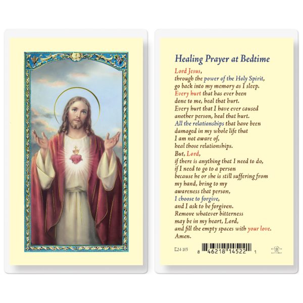 Healing Prayer at Bedtime Laminated Holy Card (pack of 25)