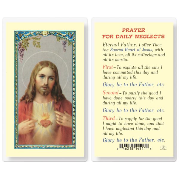 Prayer for Daily Neglects Laminated Holy Card (pack of 25)