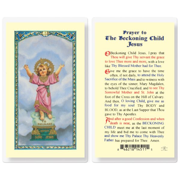 Beckoning Child Jesus Laminated Holy Card (pack of 25)