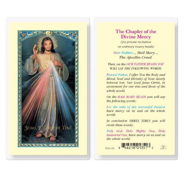 Divine Mercy Chaplet Laminated Prayer Card (pack of 25)