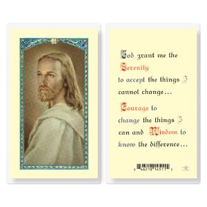 Serenity Prayer Head of Jesus Laminated Prayer Card (pack of 25)