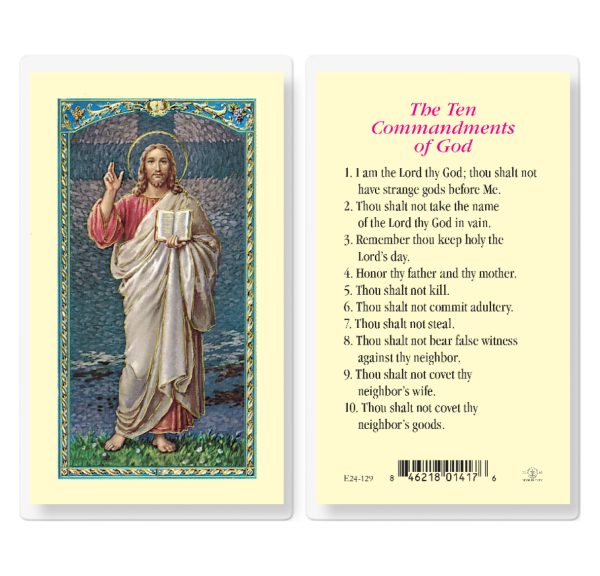 Ten Commandments Laminated Prayer Card (pack of 25)