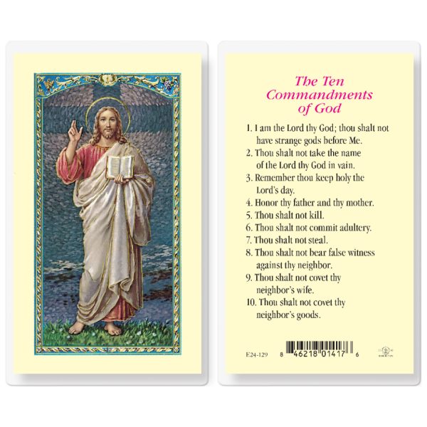 Ten Commandments Laminated Holy Card (pack of 25)