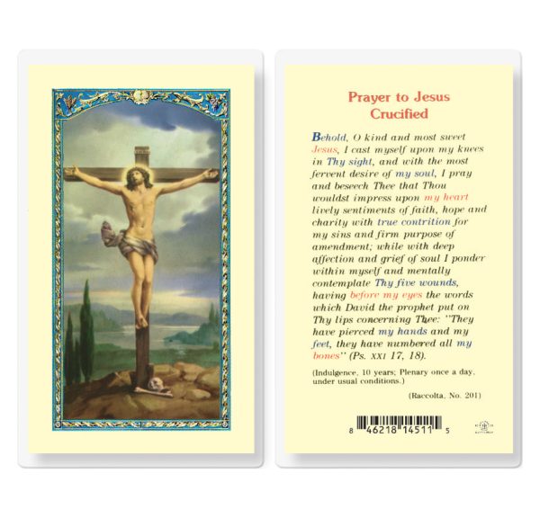 Crucified Jesus Laminated Prayer Card (pack of 25)