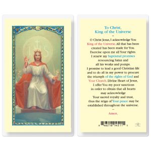 Christ King of the Universe Laminated Prayer Card (pack of 25)