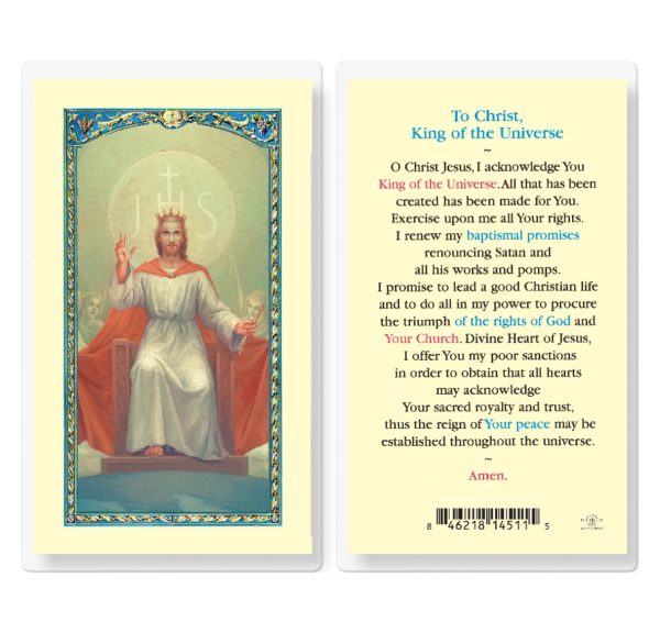 Christ King of the Universe Laminated Prayer Card (pack of 25)