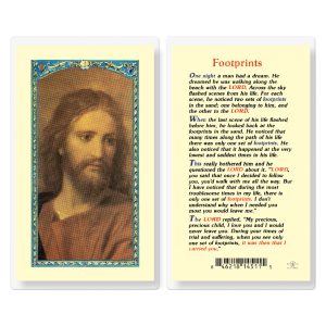 Footprints Laminated Prayer Card (pack of 25)