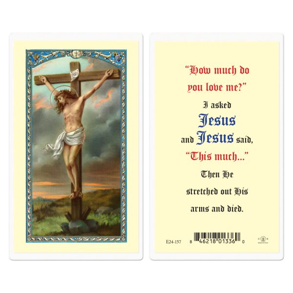 Crucifixion-I asked Jesus Laminated Holy Card (pack of 25)