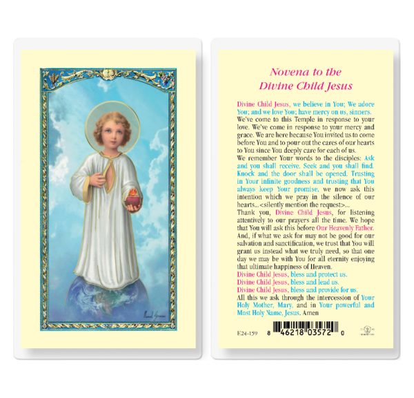 Novena to the Divine Child Jesus Laminated Prayer Card (pack of 25)