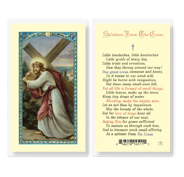 Splinters from the Cross Laminated Prayer Card (pack of 25)