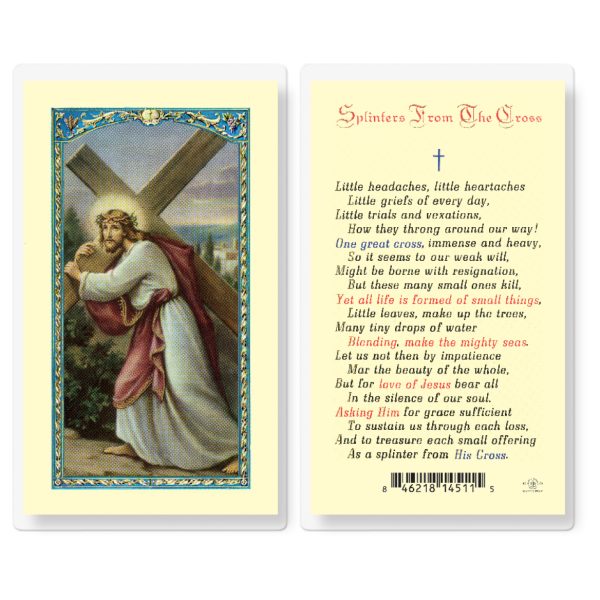 Splinters from the Cross Laminated Holy Card (pack of 25)