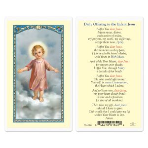 Infant Jesus Daily Offering Laminated Prayer Card (pack of 25)